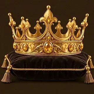 Gold crown on cushion — Lucky Vibe