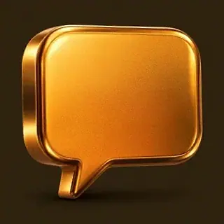 Gold speech bubble — Lucky Vibe